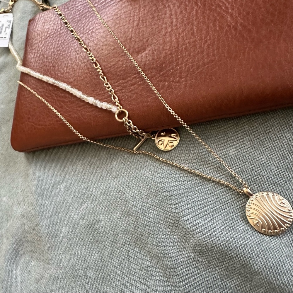 Lucky Brand Gold-Tone Bar & Coin Charm Layered Pendant Necklace